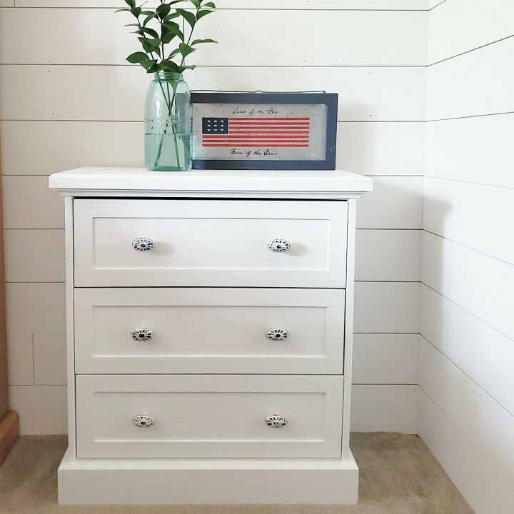 s make your ikea furniture really stand out with these 15 hacks, You d never guess that this farmhouse nightstand was once an IKEA Rast dresser