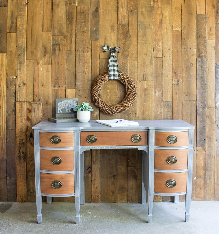 s 29 work spaces that make us wish we were going back to school, A driftwood vanity desk makeover