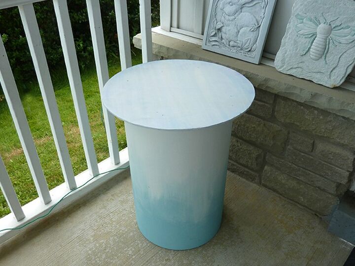 thrift store side table re purposed into a planter storage, Ombre gone wrong