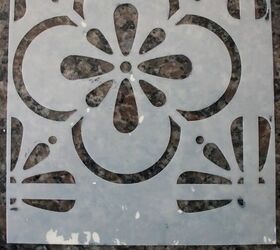 faux kitchen tile, Close up of the stencil