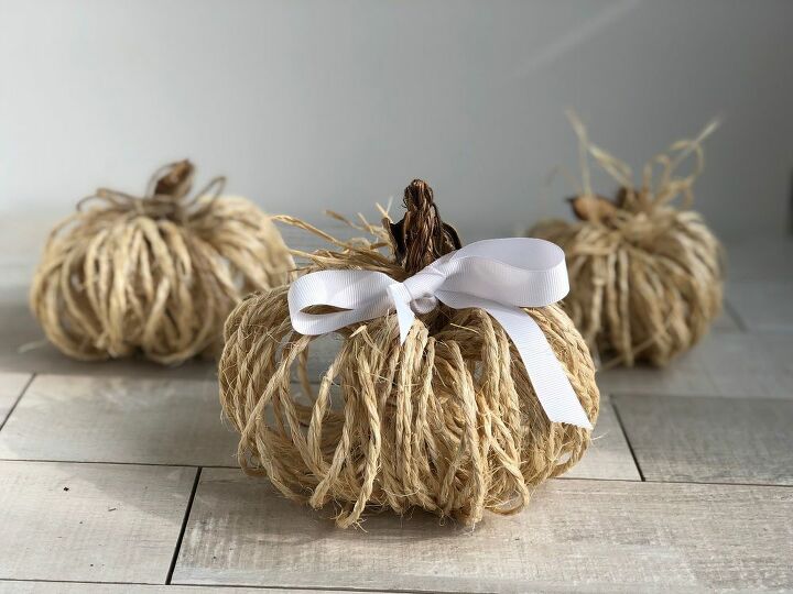 Rustic twine pumpkins