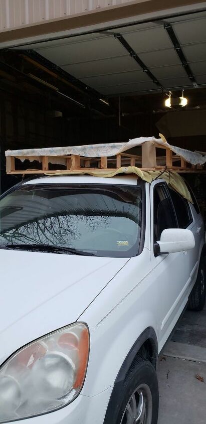 turn a discarded box spring into a shelf totally reclaimed, The haul home