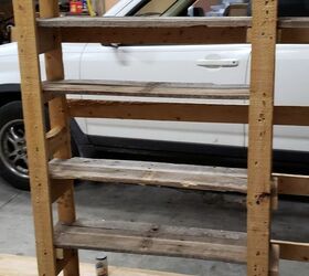 turn a discarded box spring into a shelf totally reclaimed