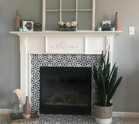 Faux Tile Fireplace Make Over