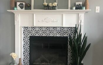Faux Tile Fireplace Make Over