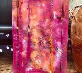 how to turn a dull old cupboard into bright tie dye effect must have, Finished cupboard