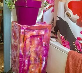 how to turn a dull old cupboard into bright tie dye effect must have, Unicorn spit stain gel cupboard makeover