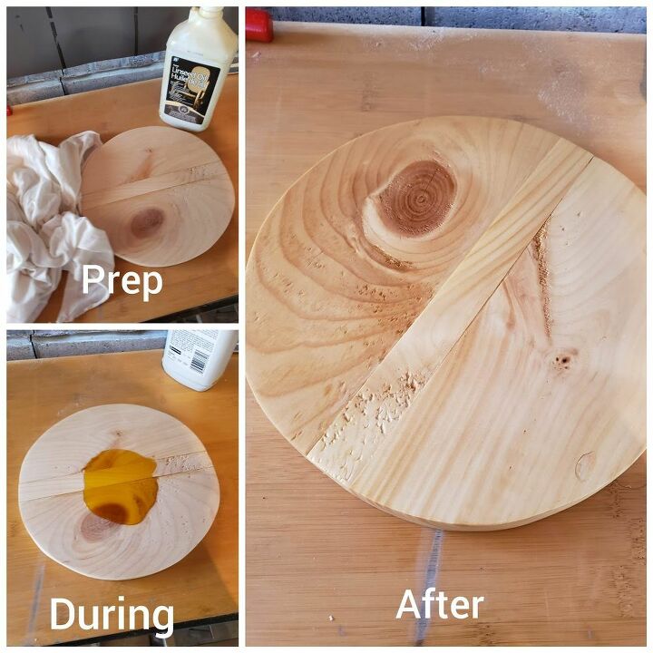 gold leaf ikea hatten table hack, Linseed oil application