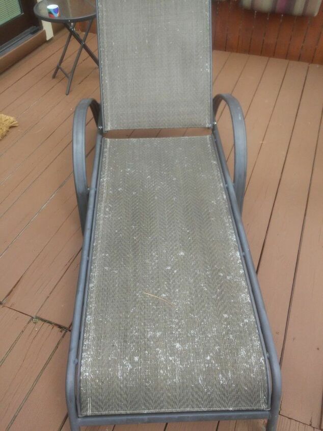 q how to paint webbed backyard lounge chairs n