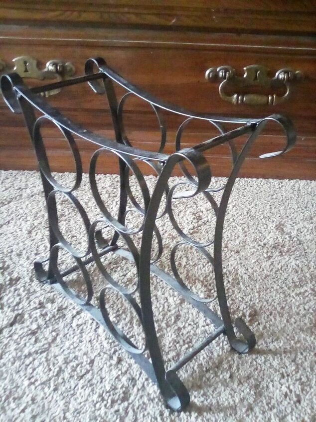 how can i upcycle an old metal wine holder picture