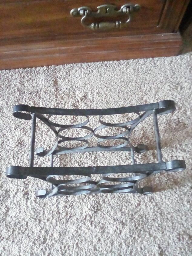 how can i upcycle an old metal wine holder picture