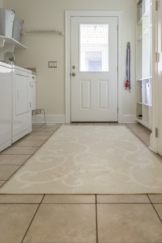 s 19 ways to use a drop cloth that you ve probably never thought of, Make a rug for any room with a drop cloth