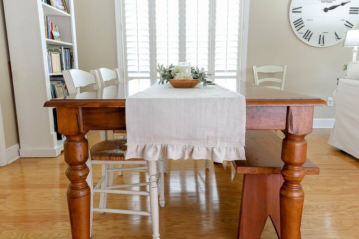 s 19 ways to use a drop cloth that you ve probably never thought of, Use a drop cloth to get a beautiful table runner