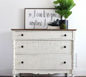 21 ways to redo that old dresser you can t stand looking at anymore, Create raised texture to give your dresser a brand new old look