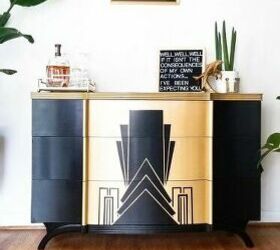 21 ways to redo that old dresser you can t stand looking at anymore, Make over an old dresser with a fresh Art Deco update