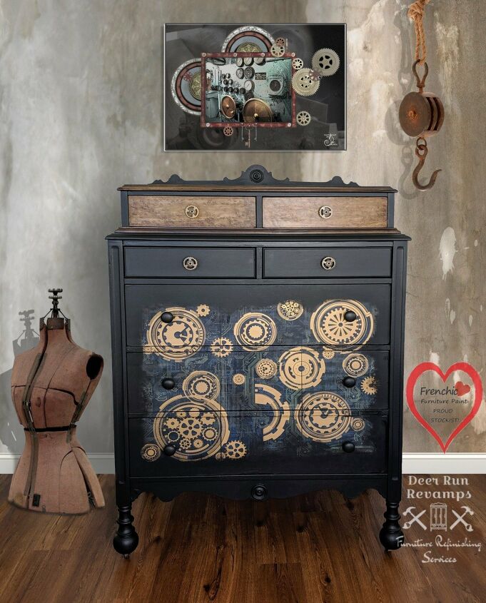 21 ways to redo that old dresser you can t stand looking at anymore, A totally unique steam punk dresser