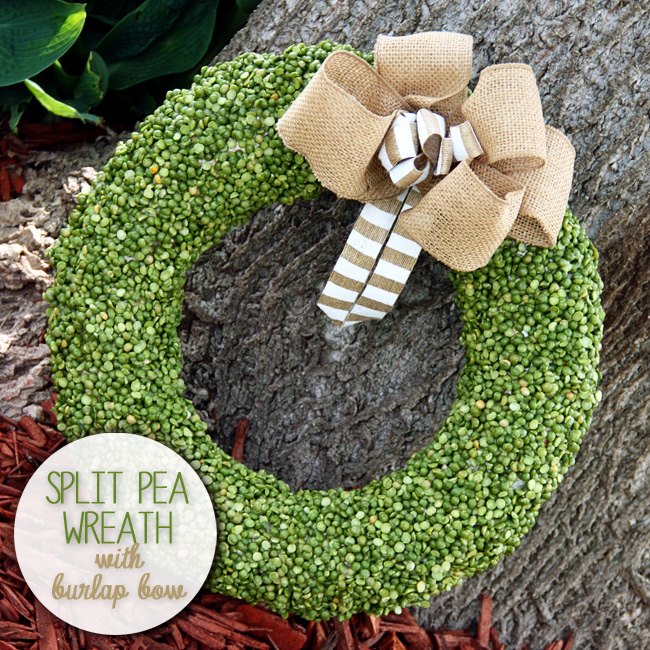 s 15 fall wreaths to kick off our favorite season, Split pea wreath with burlap bow