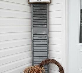 s 17 ways to enhance your entryway and give a great first impression, Paint an old shutter to give your entryway rustic farmhouse charm