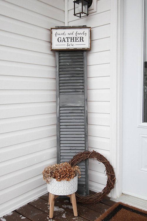 s 17 ways to enhance your entryway and give a great first impression, Paint an old shutter to give your entryway rustic farmhouse charm