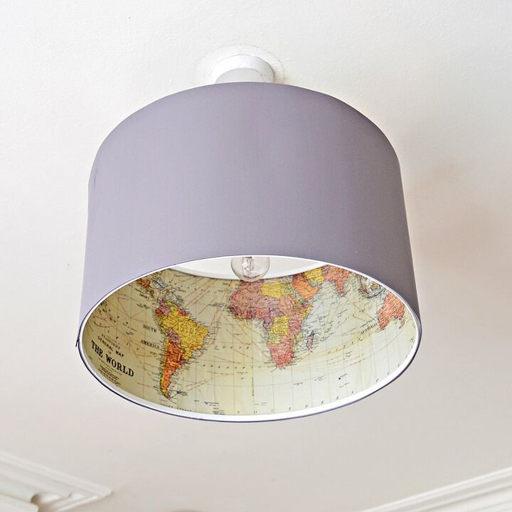 s 15 creative ways to use maps for stunning home decor, IKEA lamp with map interior