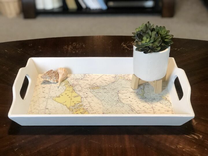 s 15 creative ways to use maps for stunning home decor, A nautical map serving tray