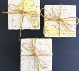 15 formas creativas de utilizar los mapas para decorar el hogar, Posavasos costeros