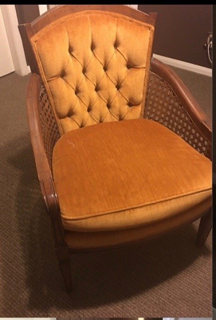 cadeira vintage inspirada desconstruda, Velho feio veludo n o mais