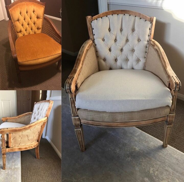 cadeira vintage inspirada desconstruda, Antes e depois