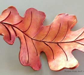 raised oak leaf clay dish diy