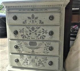 drab and outdated oversized nightstand turned into old world charm