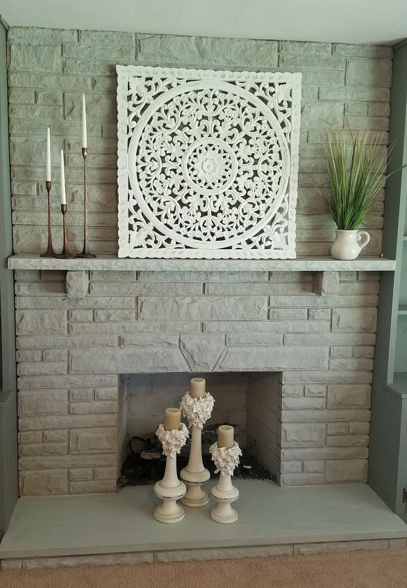 s 21 farmhouse accents to add to your home, Whitewash your brick fireplace to add some farmhouse charm