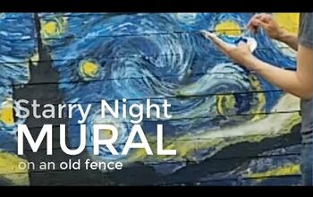 Pintar el Mural de la Noche Estrellada de Van Gogh en una vieja valla