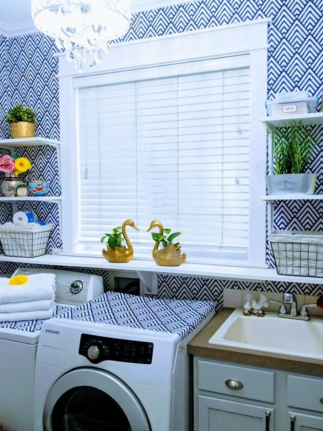 s 7 laundry room makeovers that ll make you want to do your laundry here, AFTER Some color and decor changed the whole space