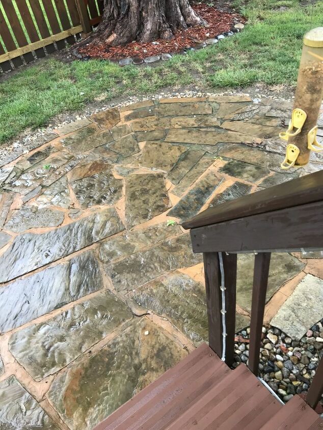 how can i redo my stone patio as simply a possible