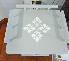 telephone table makeover to hide those unsightly cables, Stencil