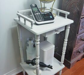 telephone table makeover to hide those unsightly cables, After