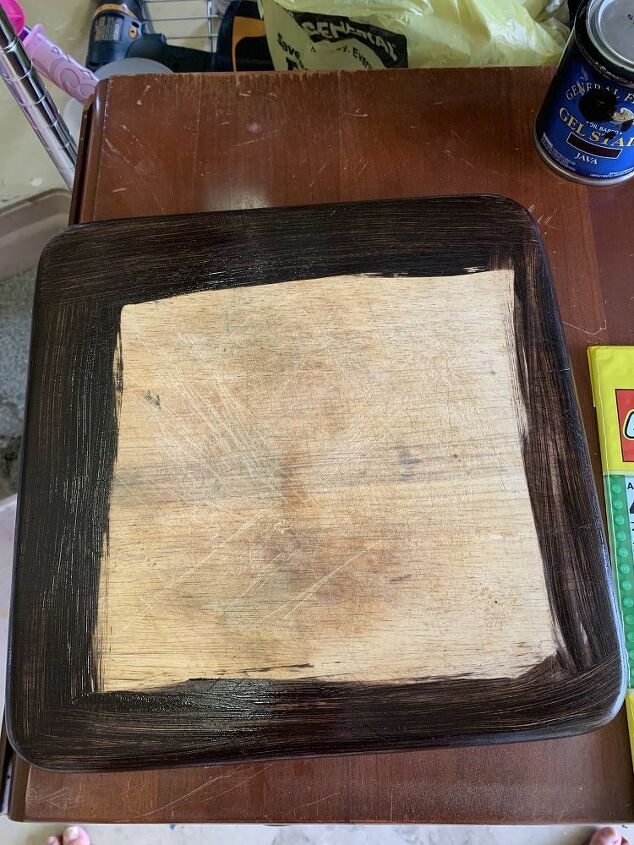 how to repurpose an old cutting board, After one coat of Gel Stain