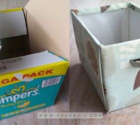Cómo hacer una cesta de tela a partir de una vieja caja de pañales - ¡Sin coser!