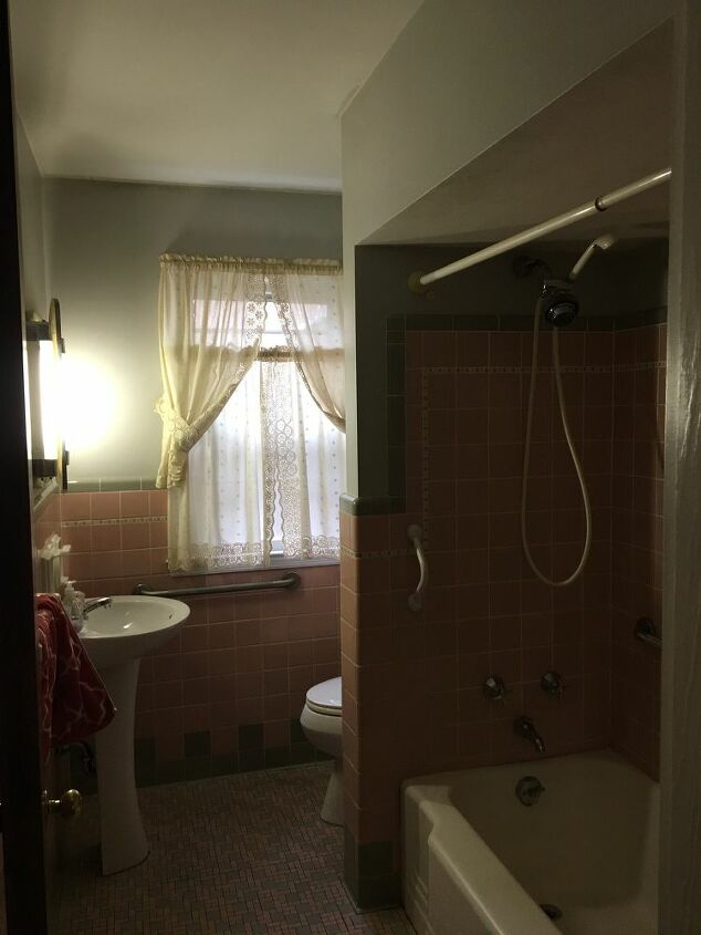 q how would you update this 1950 s pink tile bathroom