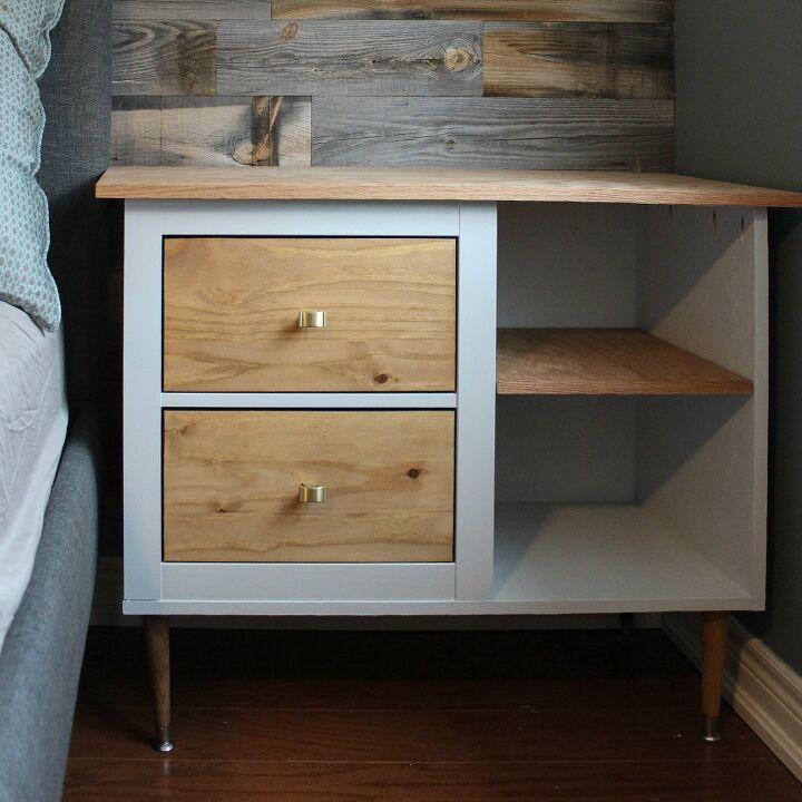 mid century inspired ikea bedside table hack