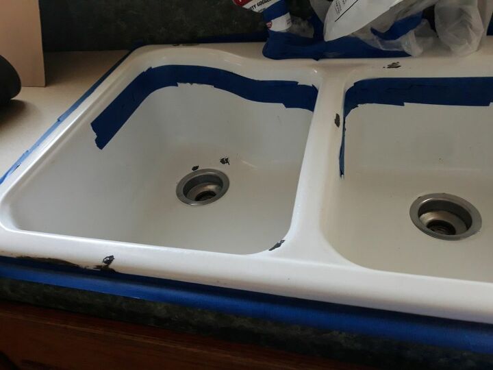 refinishing my kitchen sink, Prepped and sanded