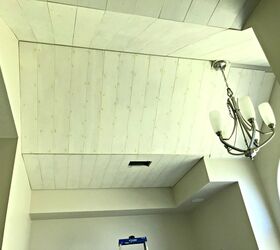installing a cheap plywood plank ceiling