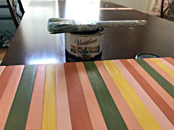 build a painted block table top from cheap 2x4 s