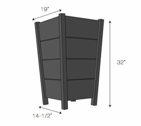 modern tapered planters, Dimensions