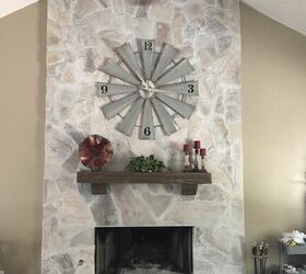 s 8 fireplace makeovers you have to see before winter, BEFORE For under 20 she whitewashed it herself Stunning