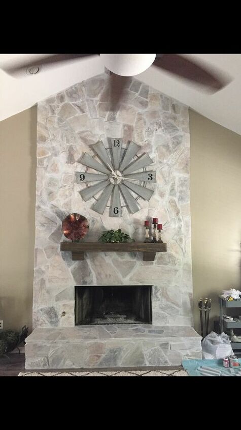 s 8 fireplace makeovers you have to see before winter, BEFORE For under 20 she whitewashed it herself Stunning