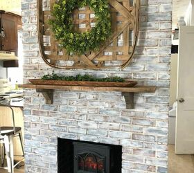 s 8 fireplace makeovers you have to see before winter, AFTER Beautiful whitewashed brick