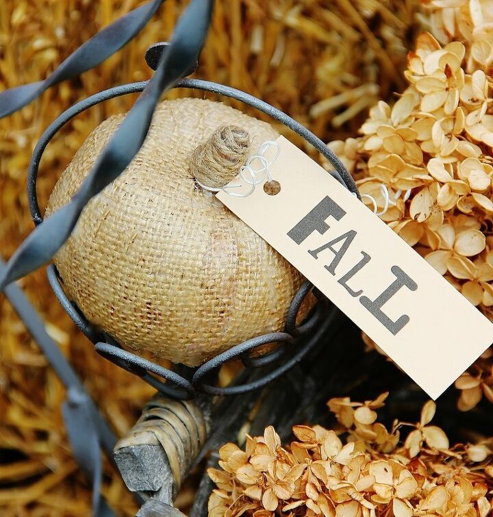 25 gorgeous ways to let everyone know that it s finally september, Dollar store DIY burlap pumpkin