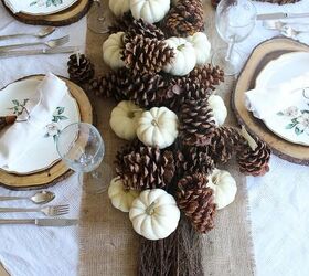 25 gorgeous ways to let everyone know that it s finally september, Pine cones and pumpkins table decor