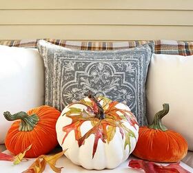 25 gorgeous ways to let everyone know that it s finally september, D coupage fall leaves on a pumpkin
